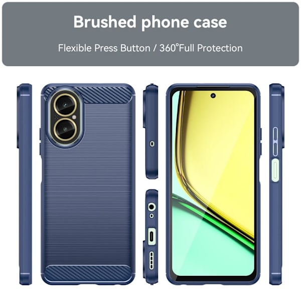 Carbon Flex Realme C67 cover - Blå Blue