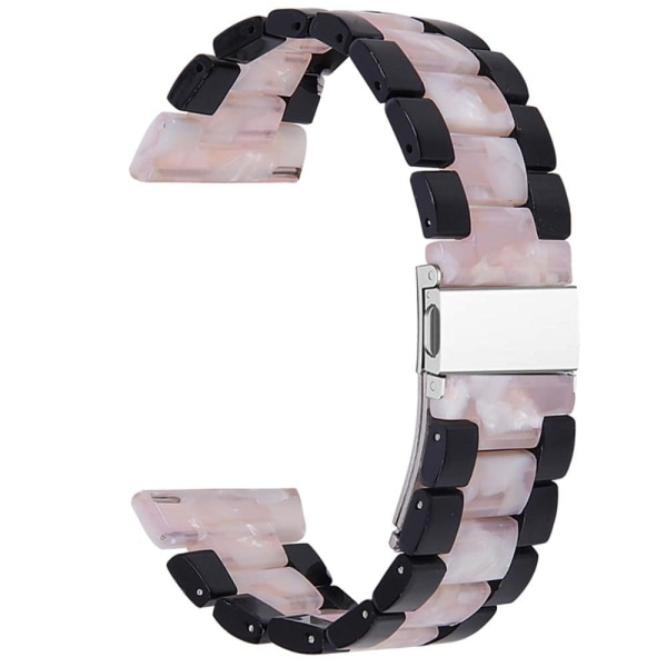 20 mm farvesplejset resin-urrem til Samsung Galaxy Watch - Sort / Lyserød Pink