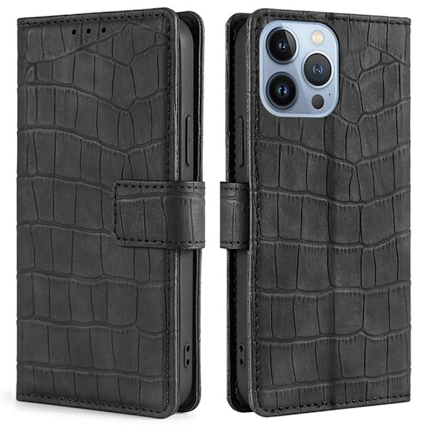 Croco iPhone 14 Pro cover - Sort Black