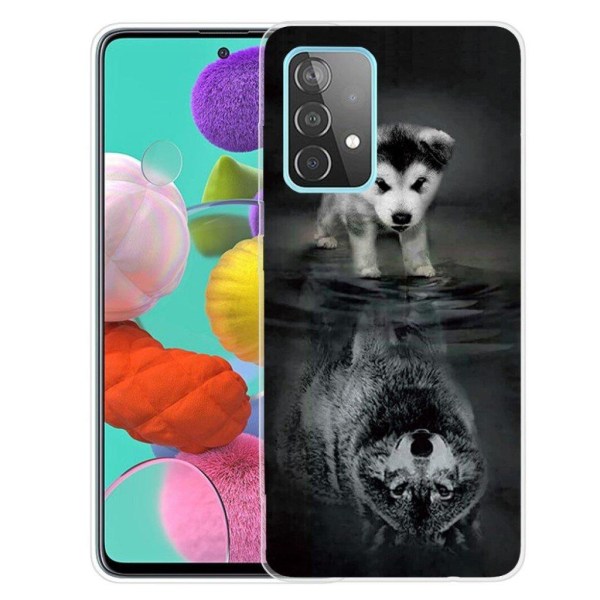 Mirror Samsung Galaxy A72 5G flip case - Koira Peilaa Sutta Black