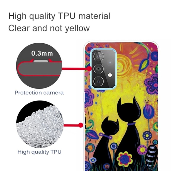 Deco Samsung Galaxy A52 5G kotelot - Mustat Kissat Multicolor