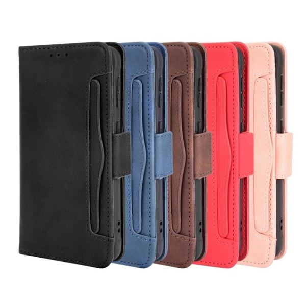 Modern-styled Læder Pung Etui til Samsung Galaxy Xcover 5 - Blå Blue