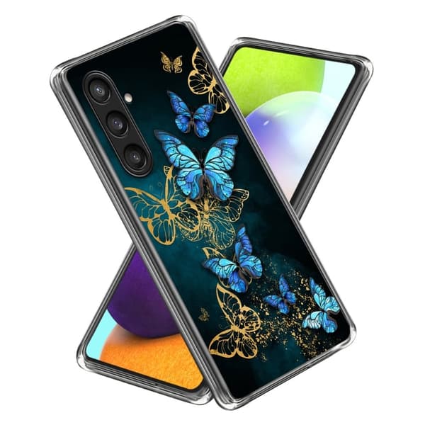 Deco Samsung Galaxy S23 FE cover - Blå Sommerfugleklynge Blue