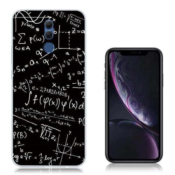 Huawei Mate 20 Lite Bild mönstrat flexibelt silikonplast mobilskal - Matematiska Symboler multifärg