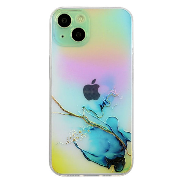 Marble iPhone 15 Plus Etui - Blå Multicolor