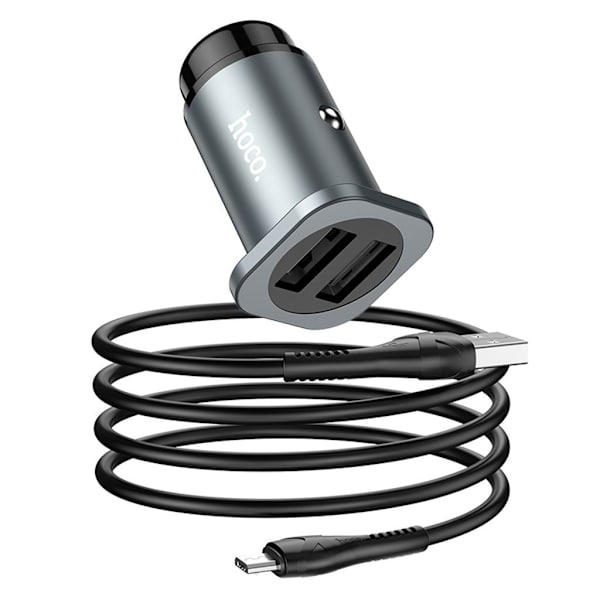 NZ4 Wise road dual port billader sett (Micro) - Metallgrå Silver grey
