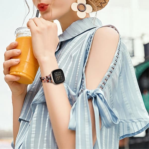 Fitbit Sense / Versa 3 urrem i resin-stil - Skildpaddeskal Farve Brown