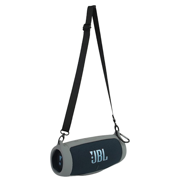 JBL Charge 5 silikonfodral + axelrem - Grå Silvergrå