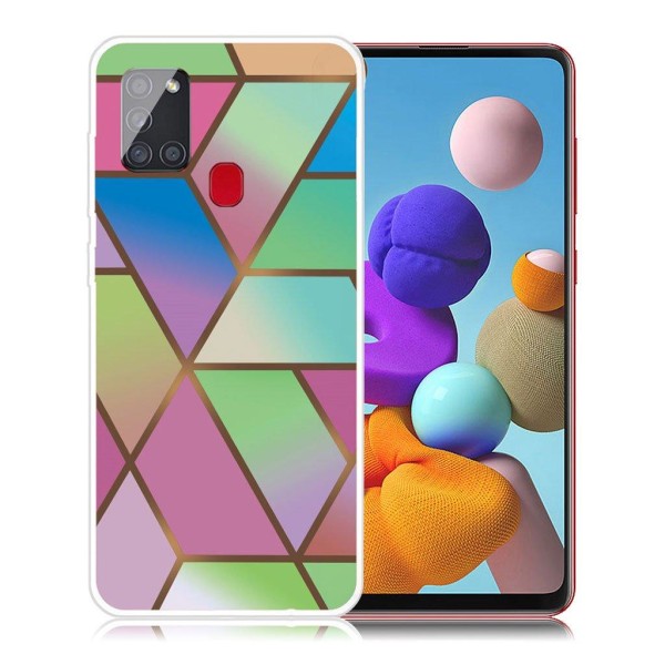 Marble design Samsung Galaxy A21s kotelot - Ruusu / Vihreä Ja Siniset Gradientit Multicolor