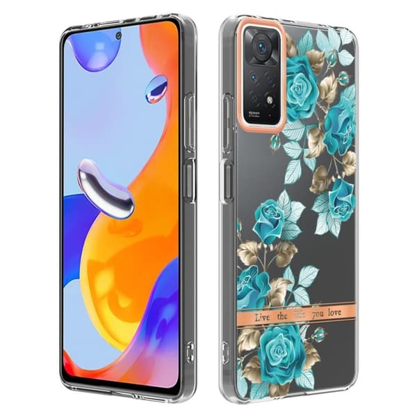 Supertyndt og holdbart softcover til Xiaomi Redmi Note 11 Pro 5G / Note 11 Pro - Blå Rose Blue