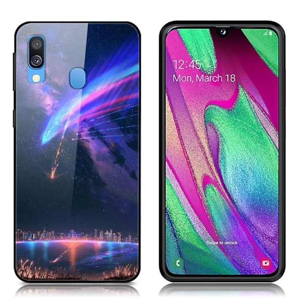 Fantasy Samsung Galaxy A40 kuoret - Kaupungin meteoriitti Multicolor
