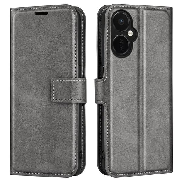 Læretui med Lommebok til OnePlus Nord CE 3 - Grå Silver grey