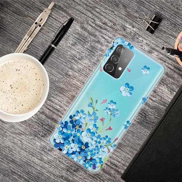 Deco Samsung Galaxy A72 5G etui - blå blomst Blue