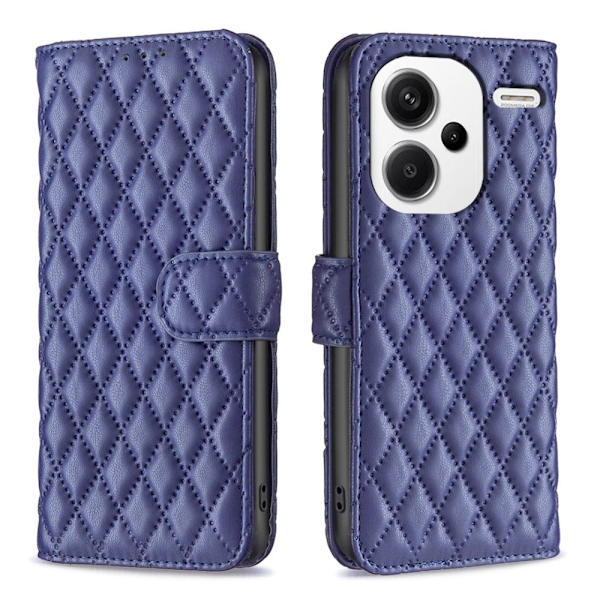 Rombemønster, matt flip-deksel for Xiaomi Redmi Note 13 Pro Plus - Blå Blue