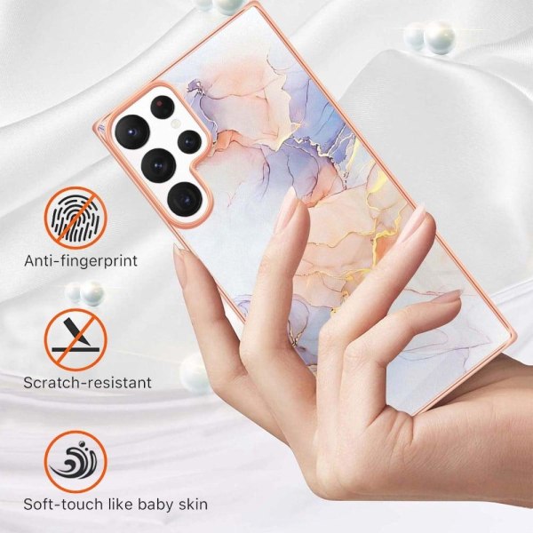 Marble Samsung Galaxy S23 Ultra Suojakotelo - Milky Way Marble White White