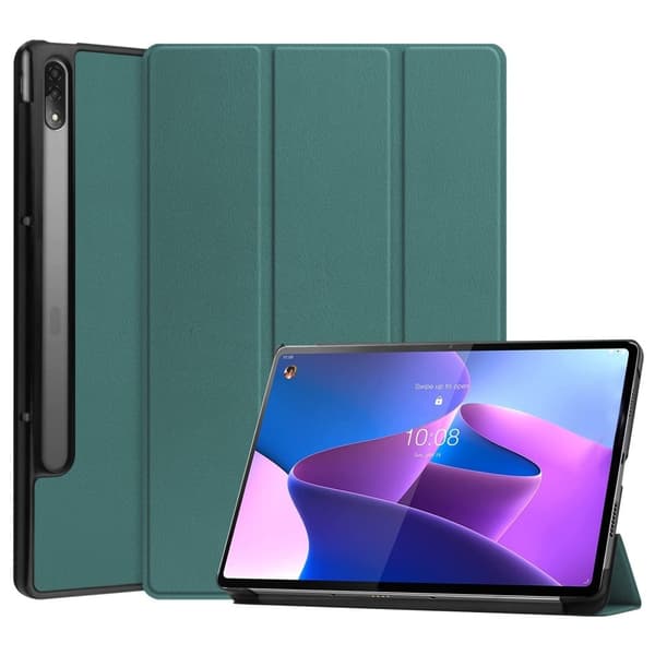 Lenovo Tab P12 Pro tri-fold flipomslag i læder - Grøn Green