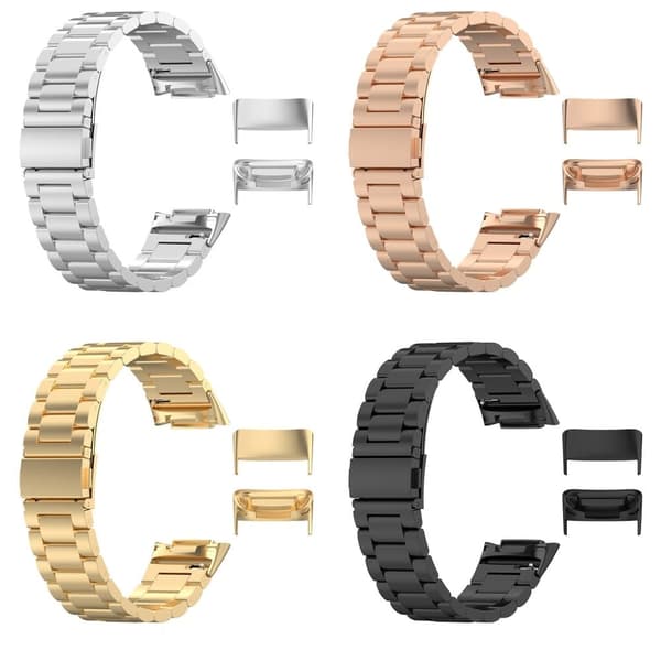 1 par Fitbit Charge 5 metalstik til udskiftning af urremme - Sort Black