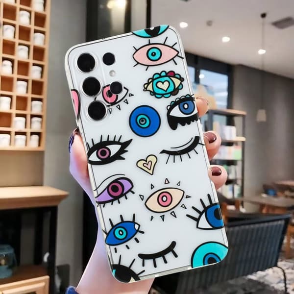 Deco Samsung Galaxy S24 Ultra kotelot - Hirviön Silmät Multicolor