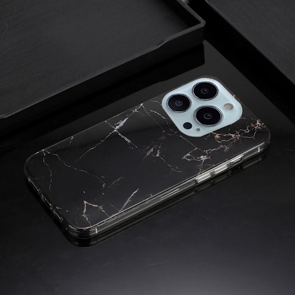 Marble design iPhone 14 Pro Max cover - Sort Marmor Black