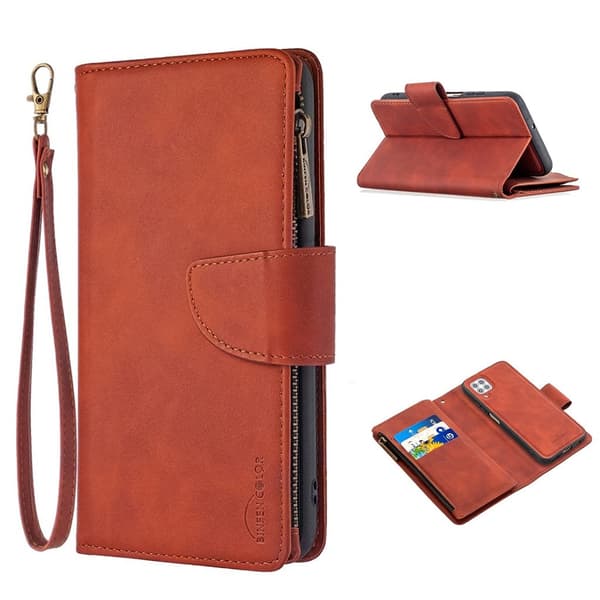 Premium Wallet Huawei P40 Lite / Nova 6 SE Etui - Brun Brown