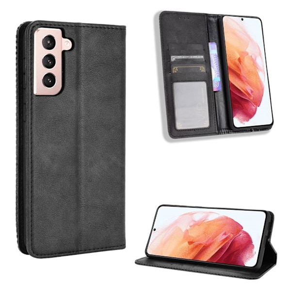 Bofink Vintage läder Samsung Galaxy S21 Plus 5G fodral - Svart Svart