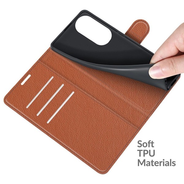 Classic Huawei P50 Pro Flip etui - Brun Brown