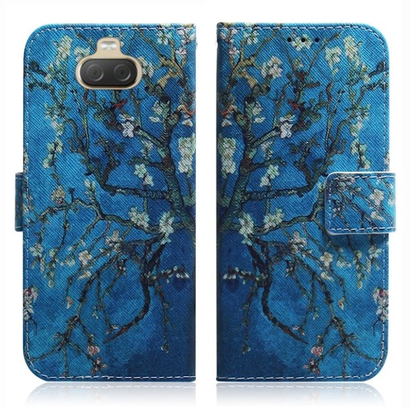 Sony Xperia 10 Plus mønstret lædercover - træ med blomster Multicolor