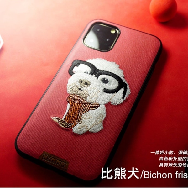 Nimmy Big Eyes iPhone 11 broderet cover - Rød Red