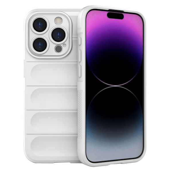 Blødt grebsformet cover til iPhone 15 Pro Max - Hvid White