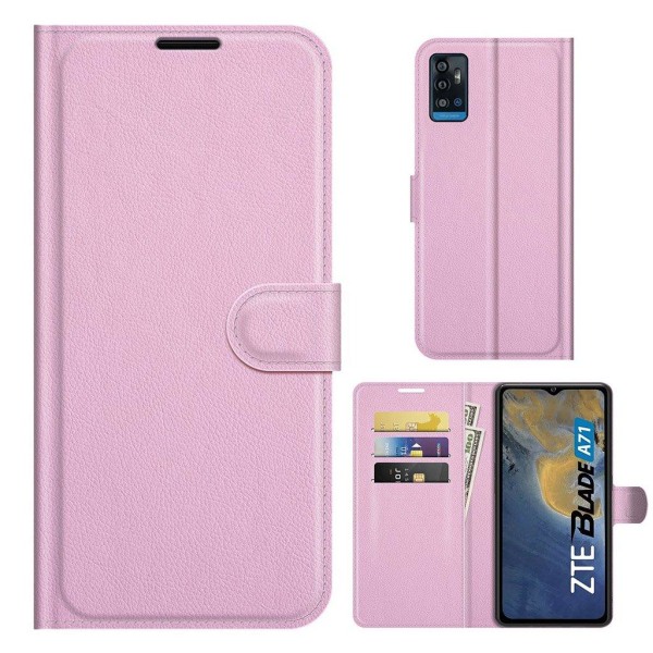 Classic ZTE Blade A71 Flip Etui - Lyserød Pink