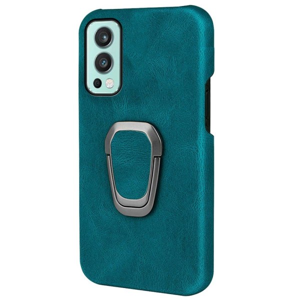 Shockproof leather cover with oval kickstand for OnePlus Nord 2 Green