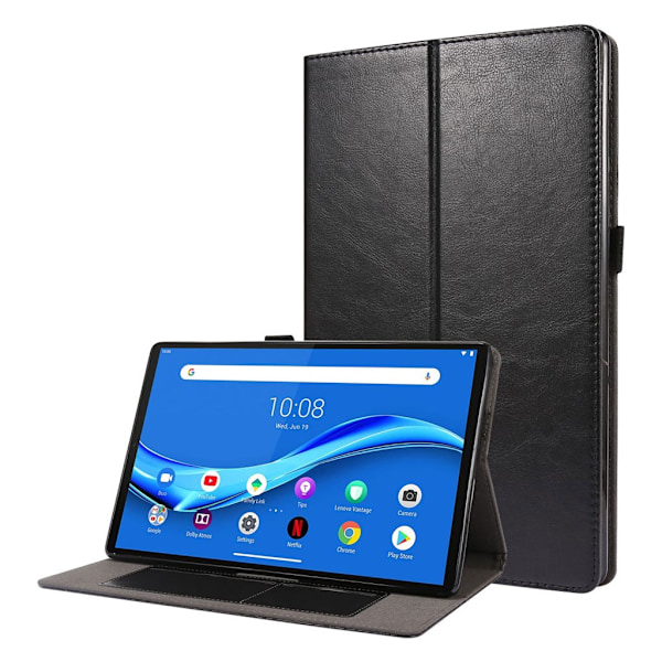 Crazy Horse Lenovo Tab M10 FHD Plus flipomslag i læder - Sort Black