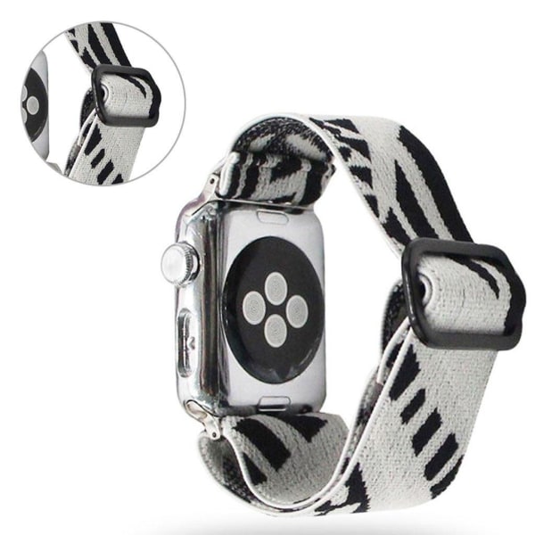 Apple Watch Series 6 / 5 44mm woven style pattern watch band - B White