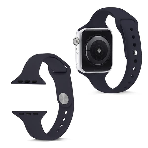 Apple Watch Series 5 40mm smal silikone urrem - Mørkeblå Blue