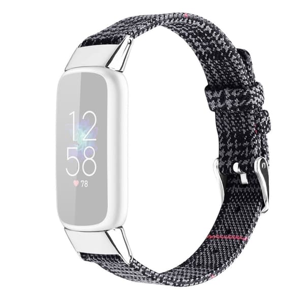 Fitbit Luxe urrem i lærred - Sort / Sort / Størrelse: S Black