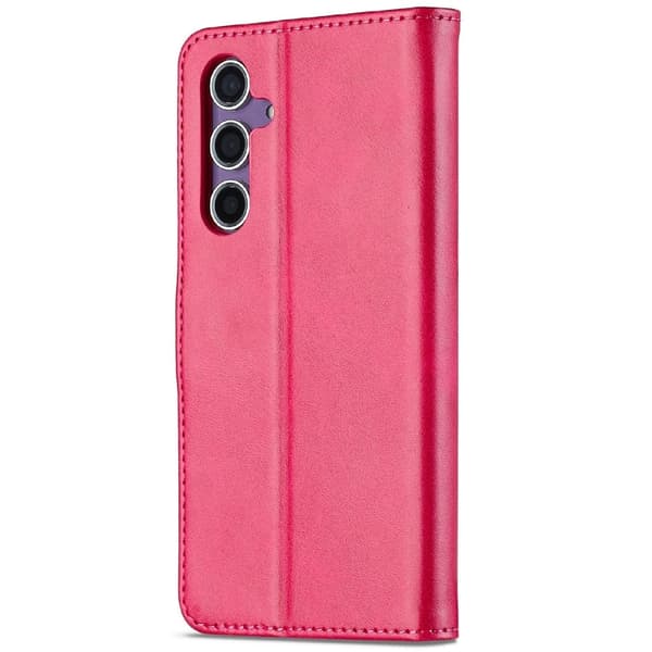 LC.Imeeke läder Samsung Galaxy S25 fodral - Ros Rosa