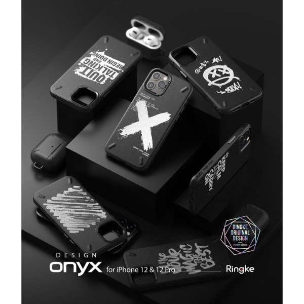 Ringke ONYX DESIGN - iPhone 12 / 12 Pro - Hold Op Med At Tale Black