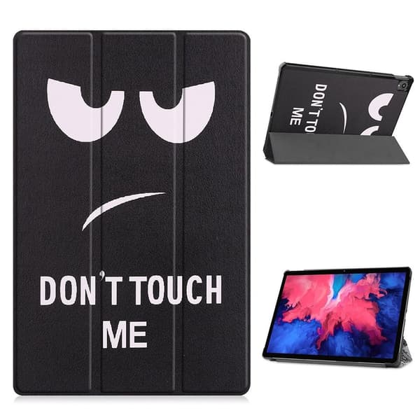 Lenovo Tab P11 mönstrat flipfodral i läder - Argt Ansikte Svart