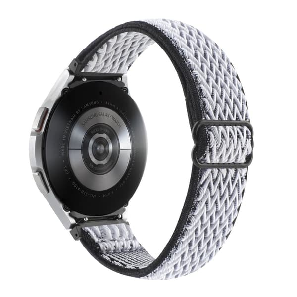 Samsung Galaxy Watch 5 / 4 elastinen nailonhihna - Valkoinen / Musta Black