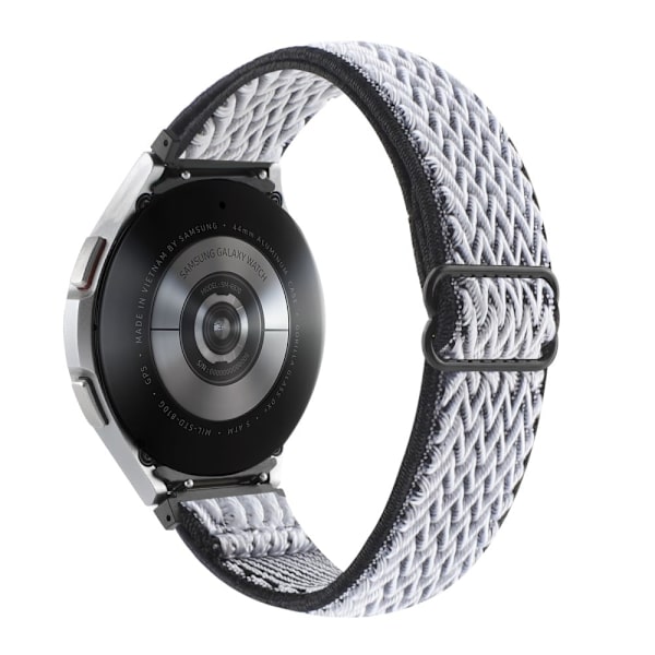 Samsung Galaxy Watch 5 / 4 elastisk nylonrem - Hvit / Svart Black