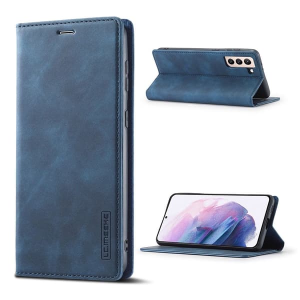 Lc.imeeke Samsung Galaxy S21 FE Flip Etui - Blå Blue