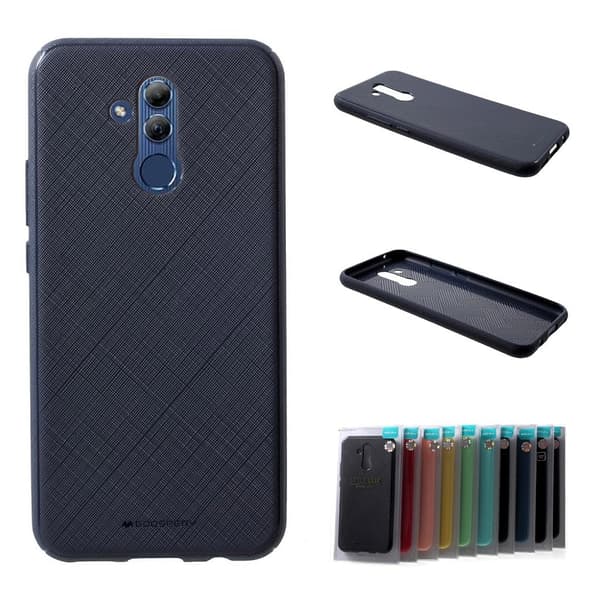 MERCURY GOOSPERY Huawei Mate 20 Lite style lux tektureret etui - Mørkeblå Blue
