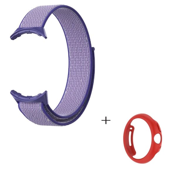 Elastisk klokkerem i nylon med svart deksel til Google Pixel Watch - Blå / Lilla Purple