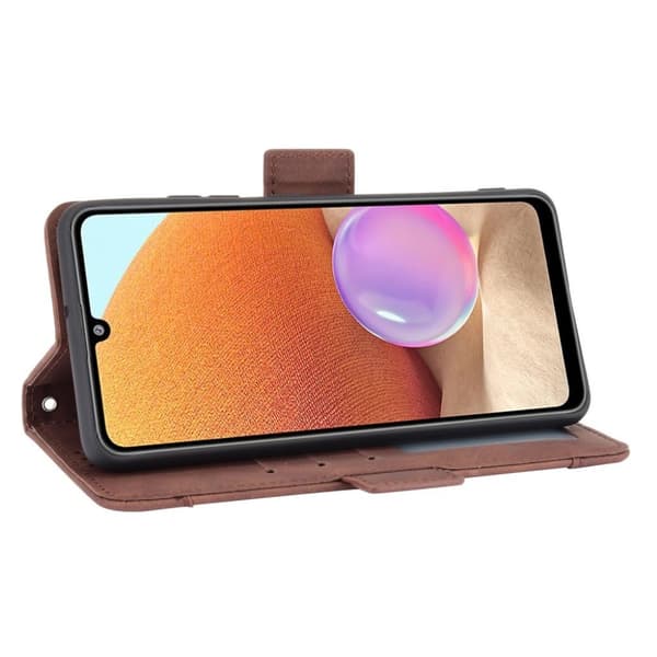 Modern-styled Lær Lommebok Etui til Samsung Galaxy A32 - Brun Brown