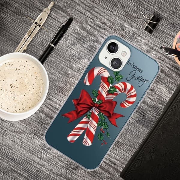 Juleveske til iPhone 14 Plus - Godteristokker Til Jul Red