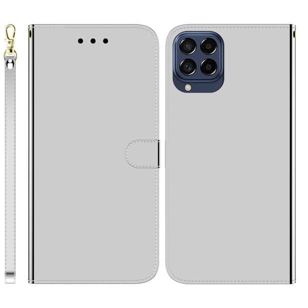 Mirror Samsung Galaxy M53 5G flip-etui - Sølv Silver grey