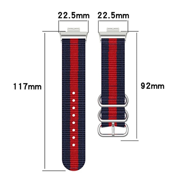 Huawei Watch Fit nylon pattern watch band - Blue / Red multifärg