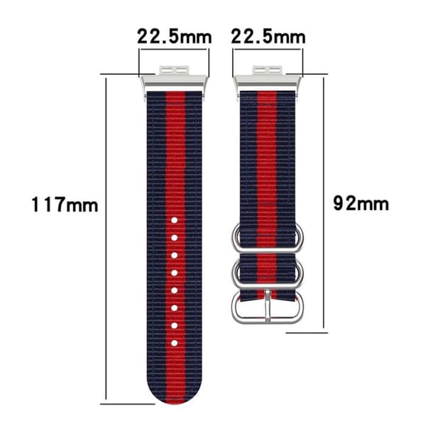 Huawei Watch Fit nylonkuvioinen kellonauha - Sininen / Punainen Multicolor