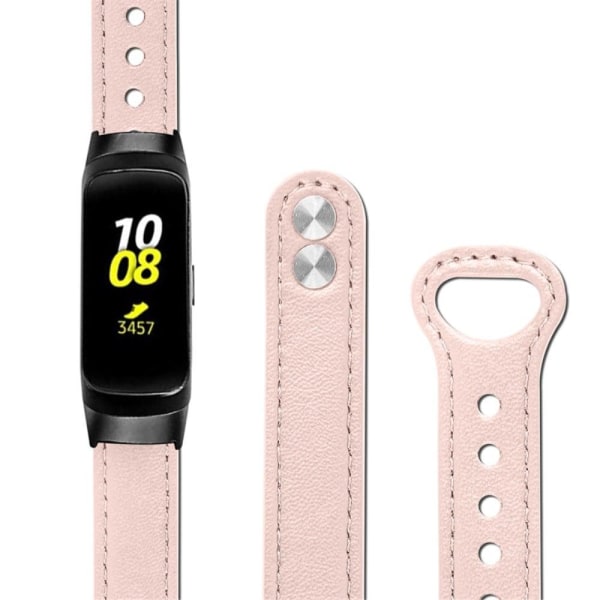 Samsung Galaxy Fit klockarmband i konstläder - Ljusrosa Rosa