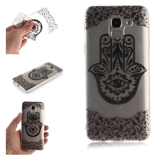 Samsung Galaxy J6 (2018) mobilskal silikon tryckmotiv - Fatimas hand Svart